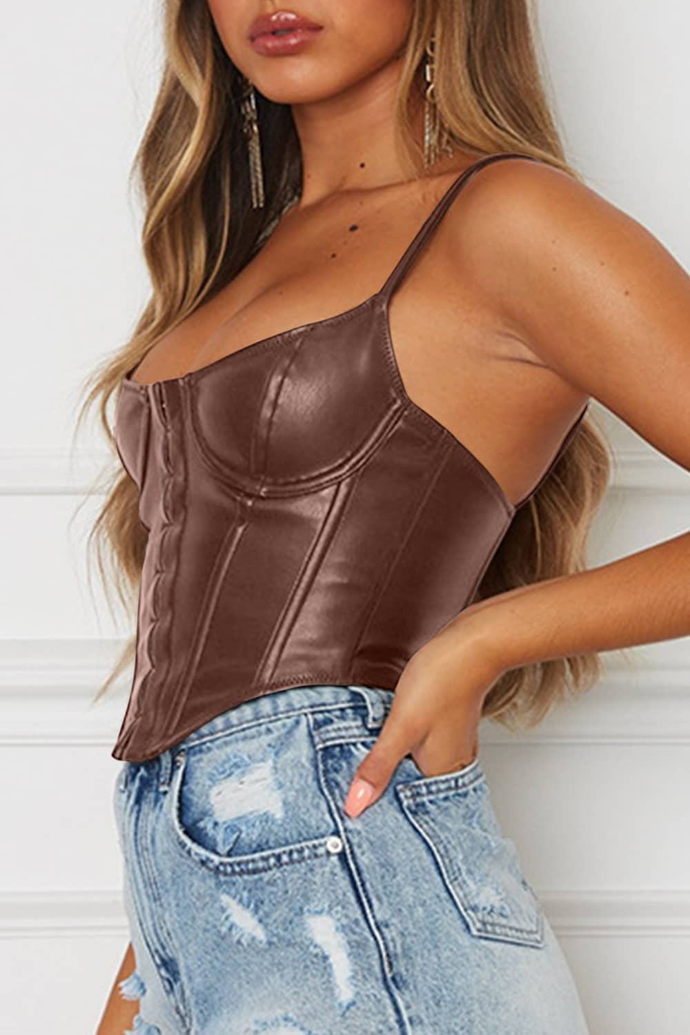 leather corset top with straps