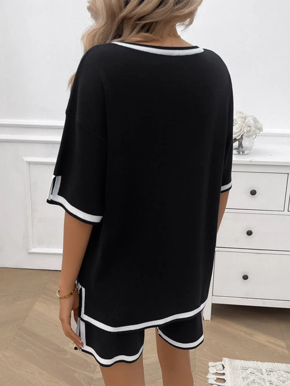 V-Neck Top and Shorts Set