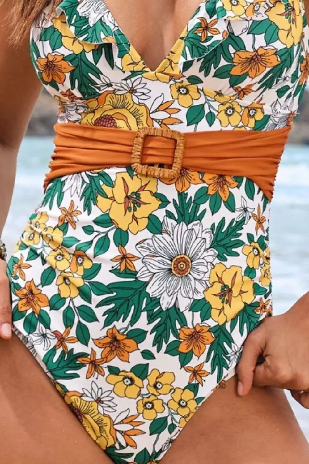 floral one piece bathing suit