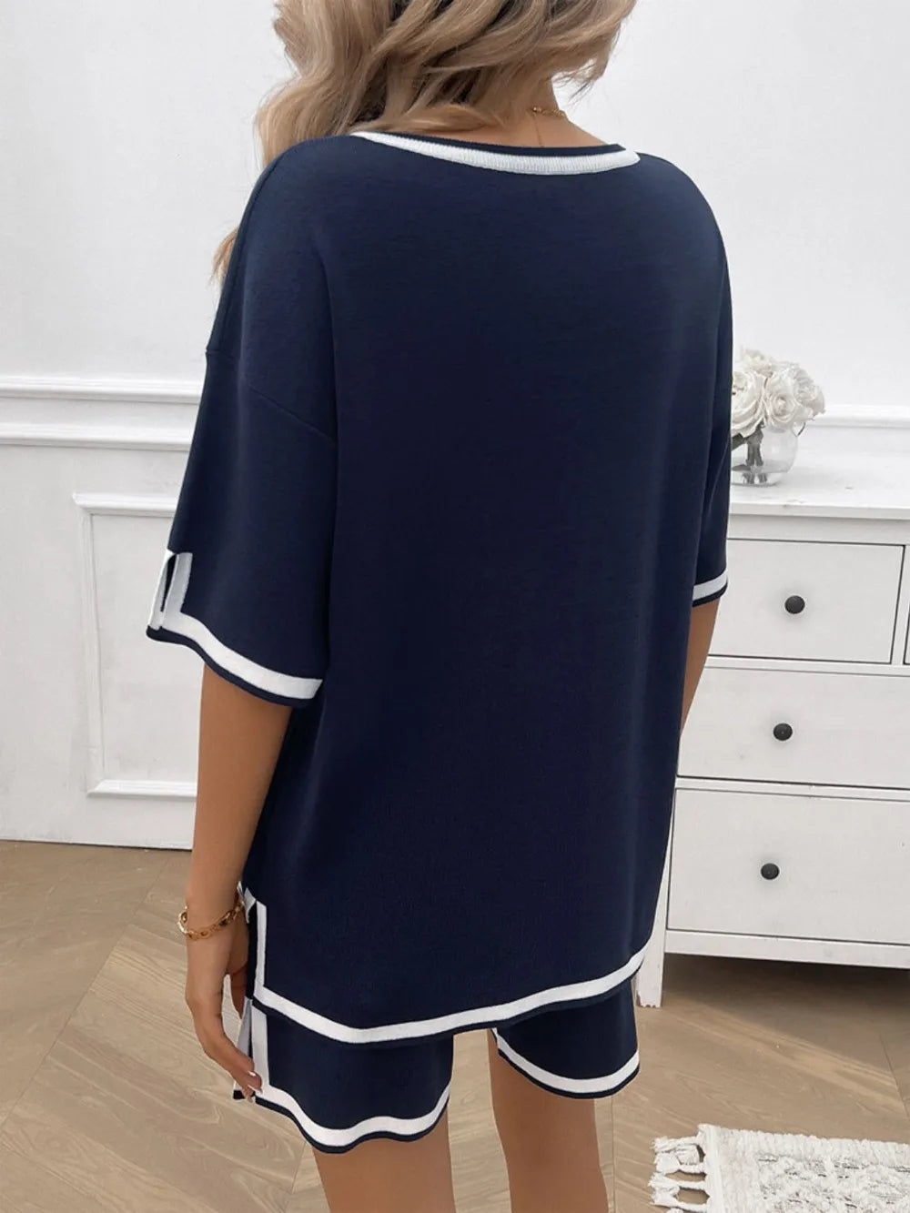 V-Neck Top and Shorts Set