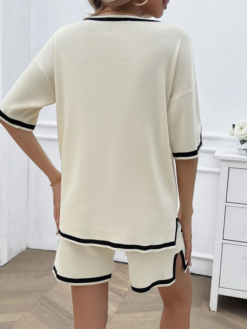 V-Neck Top and Shorts Set