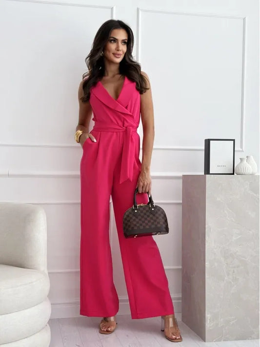jumpsuit for women sleeveless Rose Red