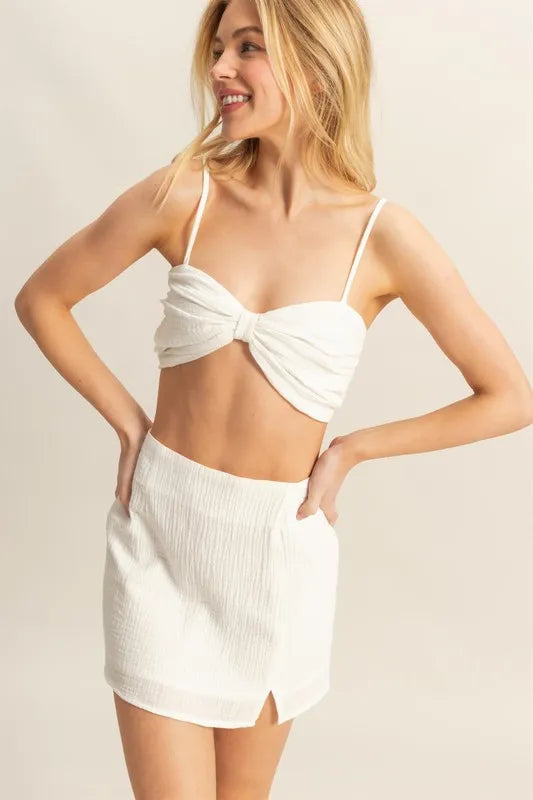 Cotton skirt and bra set