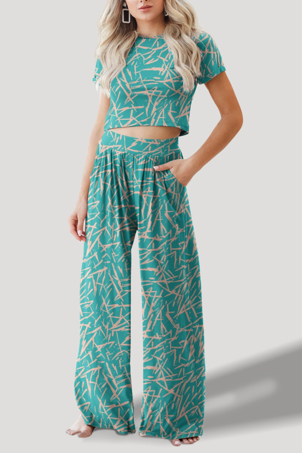 two piece pajama set Blue