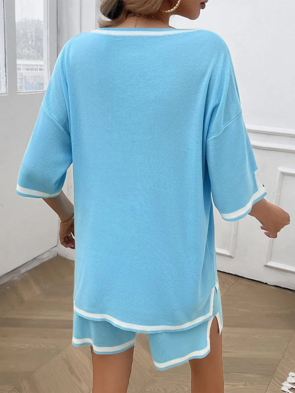 V-Neck Top and Shorts Set