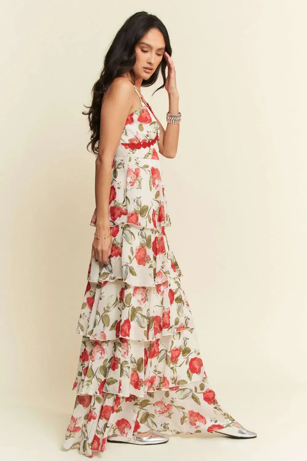Layered Ruffle Maxi Dress