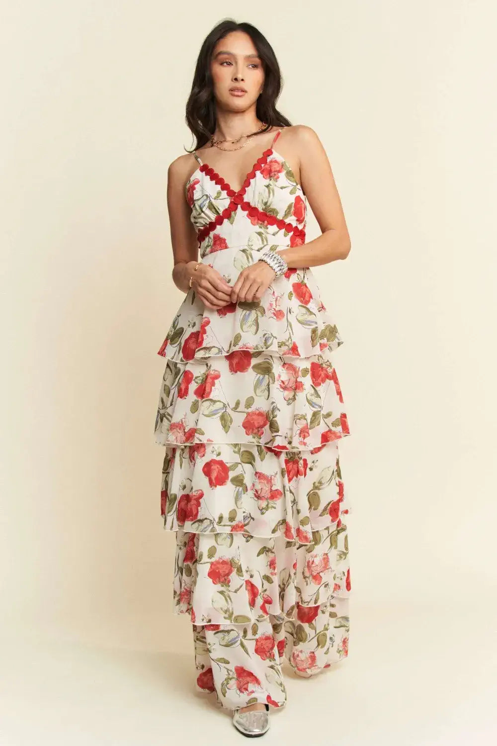 Layered Ruffle Maxi Dress Floral