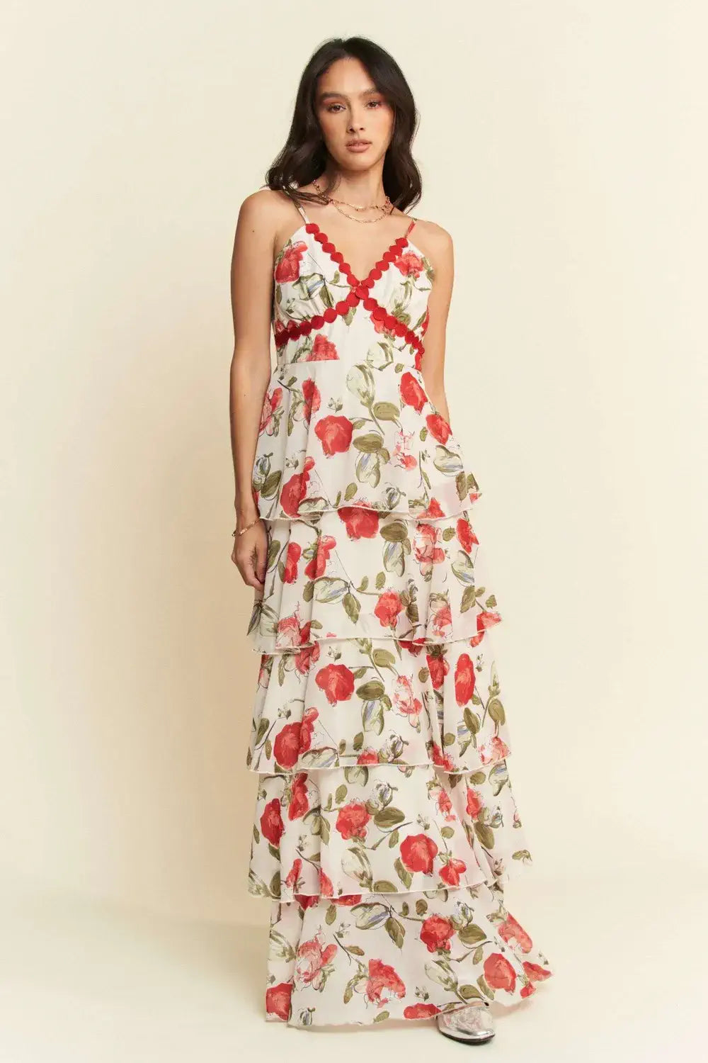 Layered Ruffle Maxi Dress