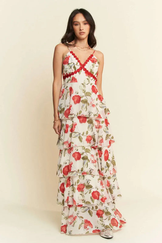 Layered Ruffle Maxi Dress
