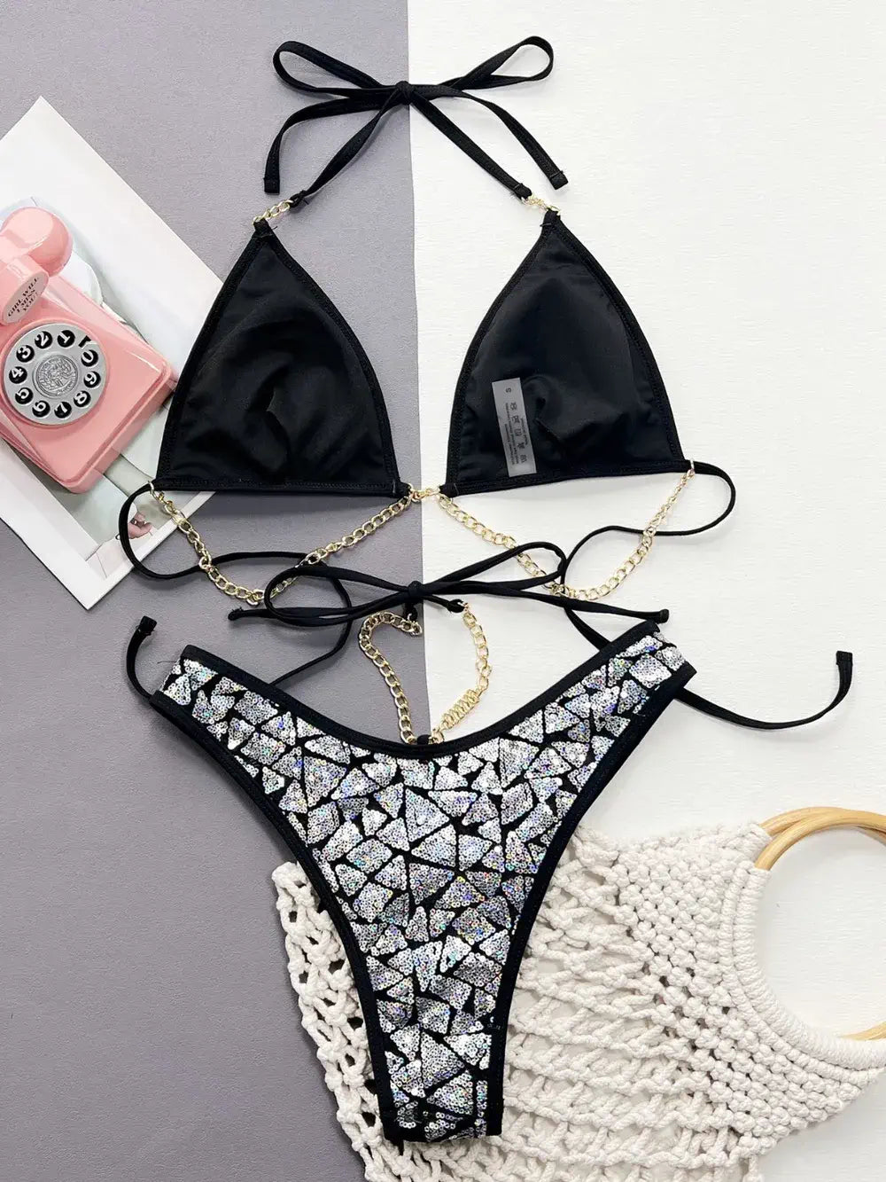 Sequin Two-Piece Bikini Set