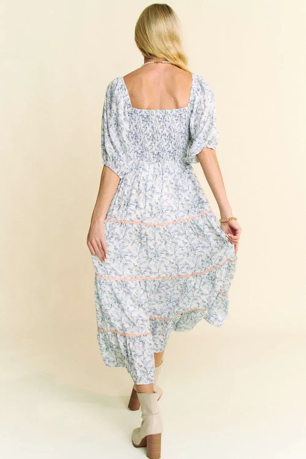 Smocked Bodice Midi Dress