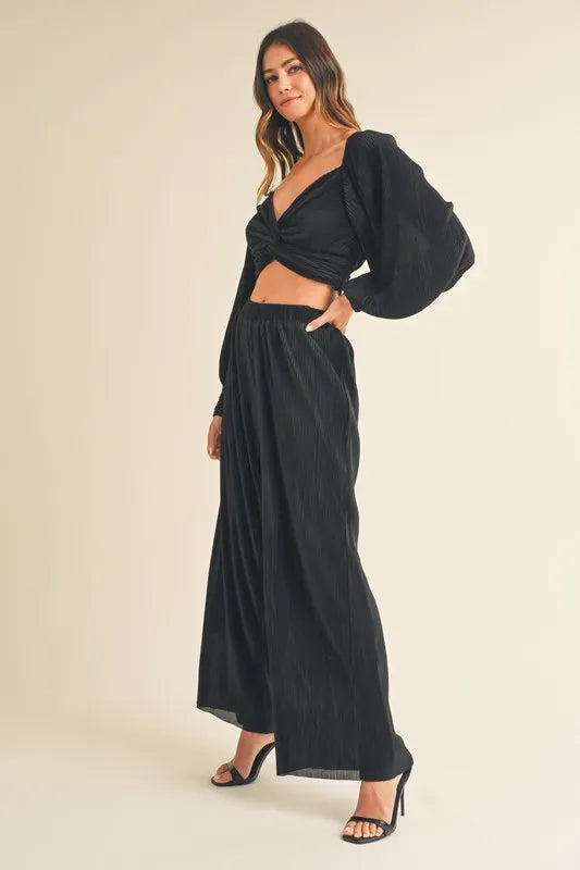 black two piece pants set