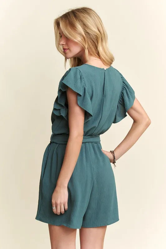 romper with ruffle sleeves