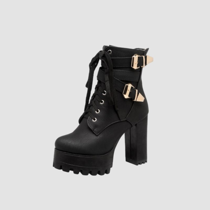 chunky heel bootie Black