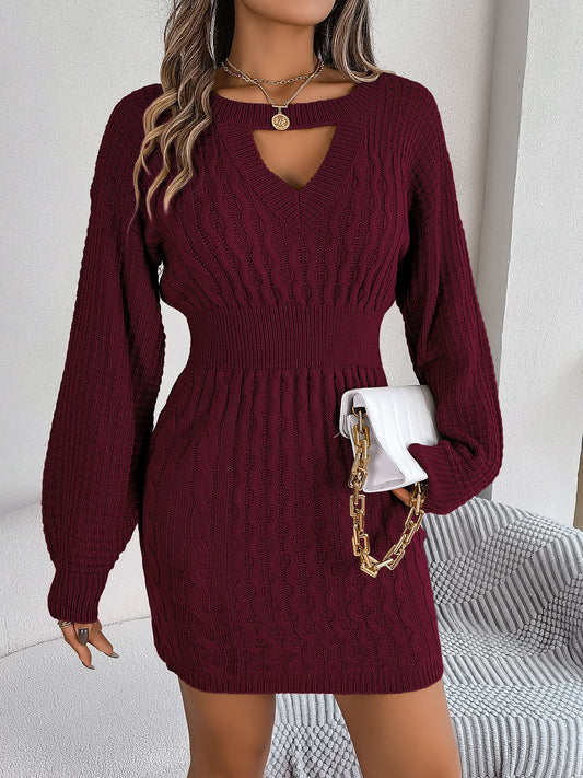 sweater mini dress Red