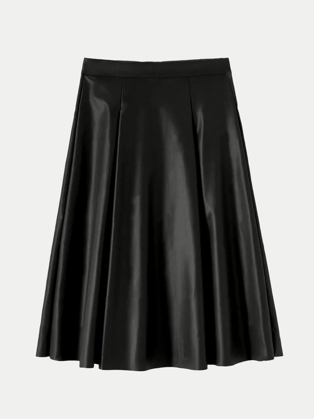 midi faux leather skirt