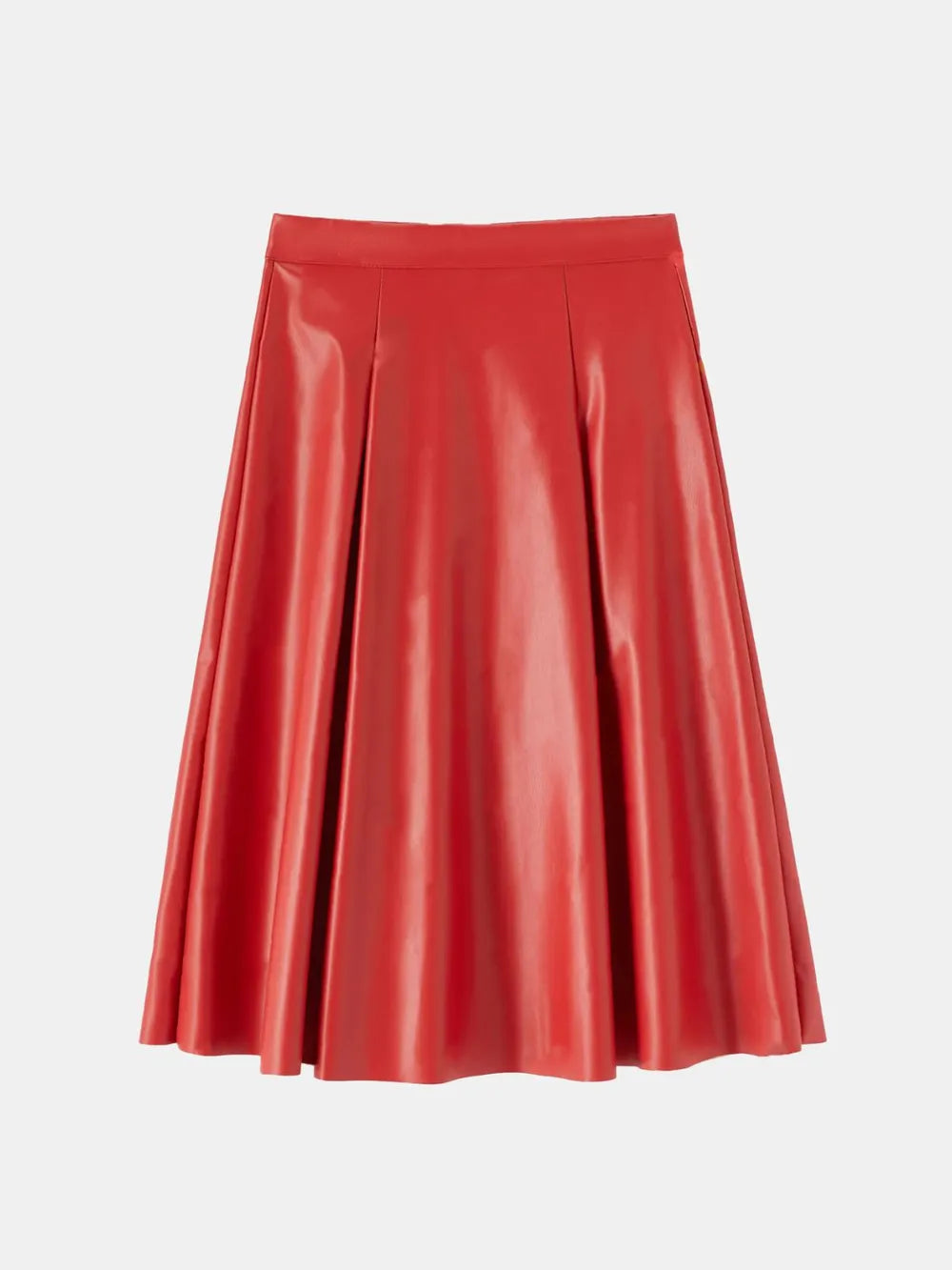 midi faux leather skirt