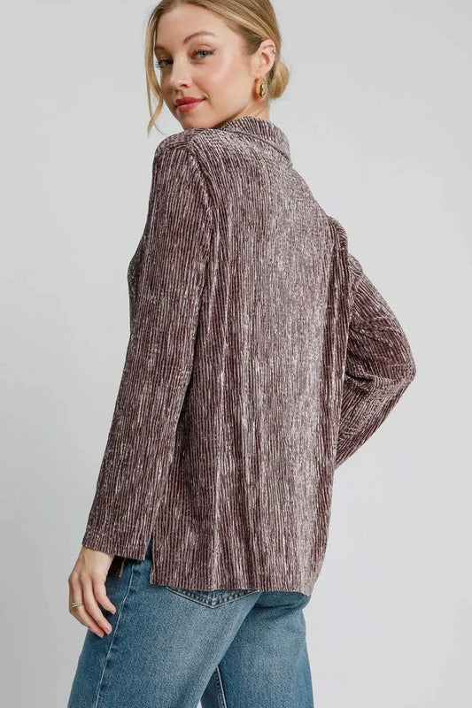 textured button up shirt women's