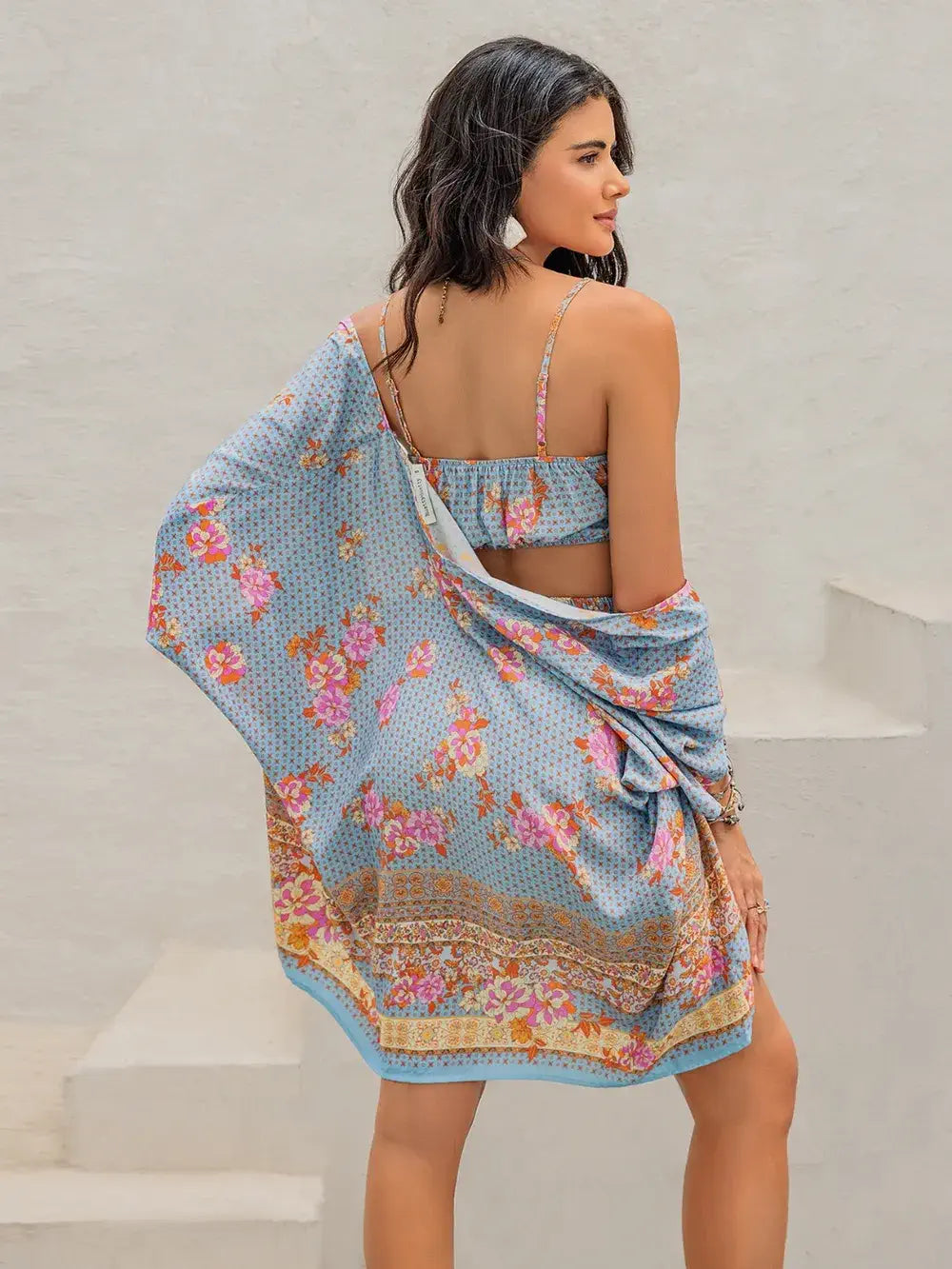 two-piece swimsuit with cover up